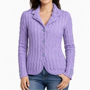 Talbots Merino Wool Sweater‎ Women S Petite Preppy Academia Teacher Cable Knit